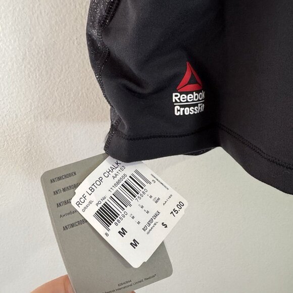 NWT Reebok Crossfit Tank Top M Parallette Shirt Gym Training Galaxy Black - Picture 7 of 11